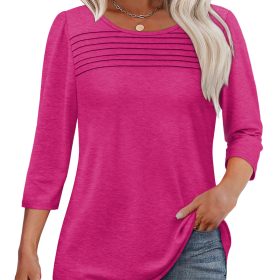 Hot Sale - Women's 3/4 Length Sleeve Top Pleated Front T-Shirt (Buy 3 Free Shipping)
